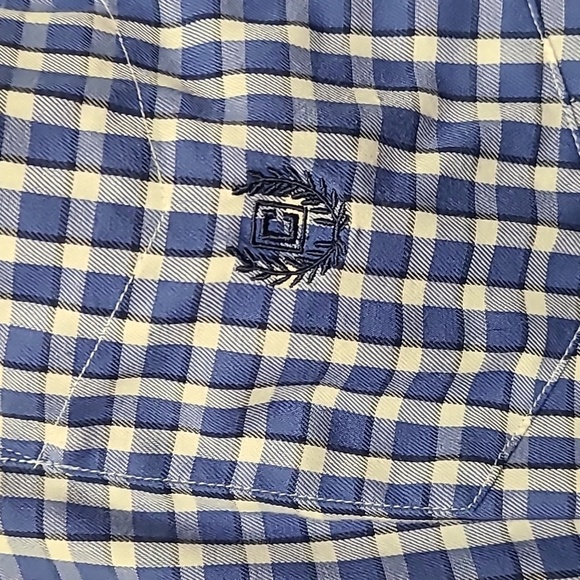 CHAPS Blue & White Checkered Button Down Long Sleeve Shirt - Size XL - Picture 4 of 16